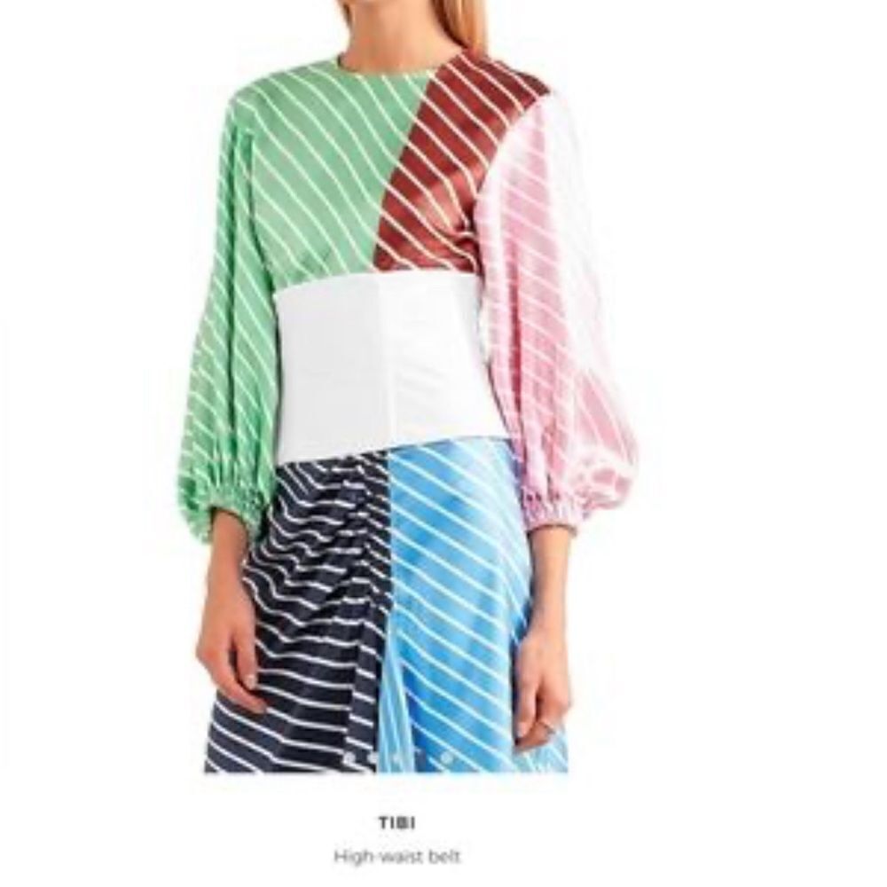NWT $395 Tibi Multicolor High-Waist Corset Belt